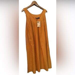 Boho Dress Mustard Yellow NWT One Size | Cottagecore Flowy Sleeveless Summer